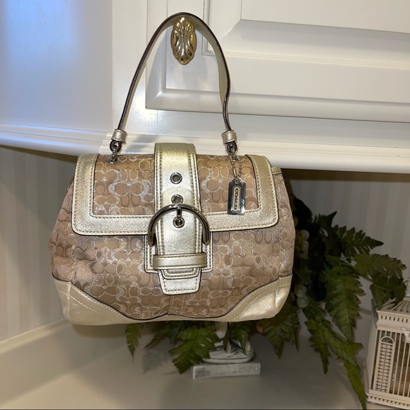 Coach Gold Metallic Madison Evening Bag - Picture 1 of 15
